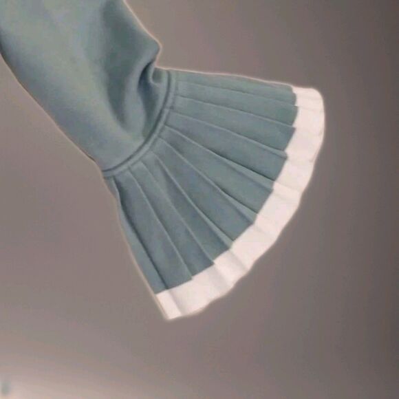 Preston&York Women's Sweater Size M Bell Sleeves Scoop Neck Turquoise Blue Green - Picture 3 of 4